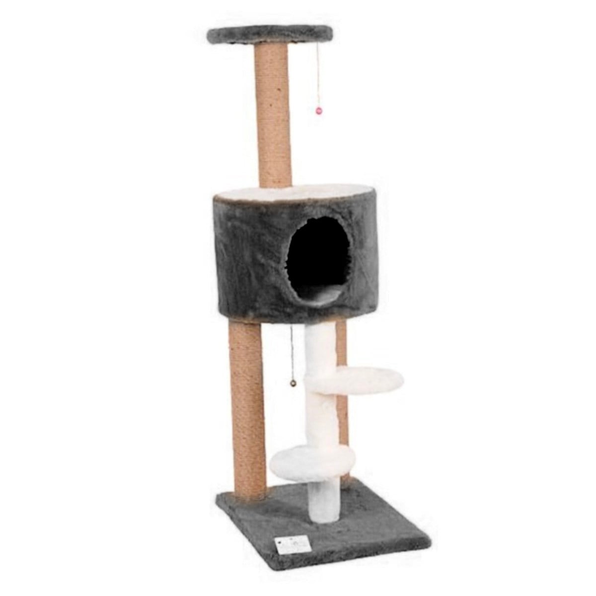 Cat House Merdivenli Oval Yuvalı Kedi Tırmalama Tahtası  128 cm Gri