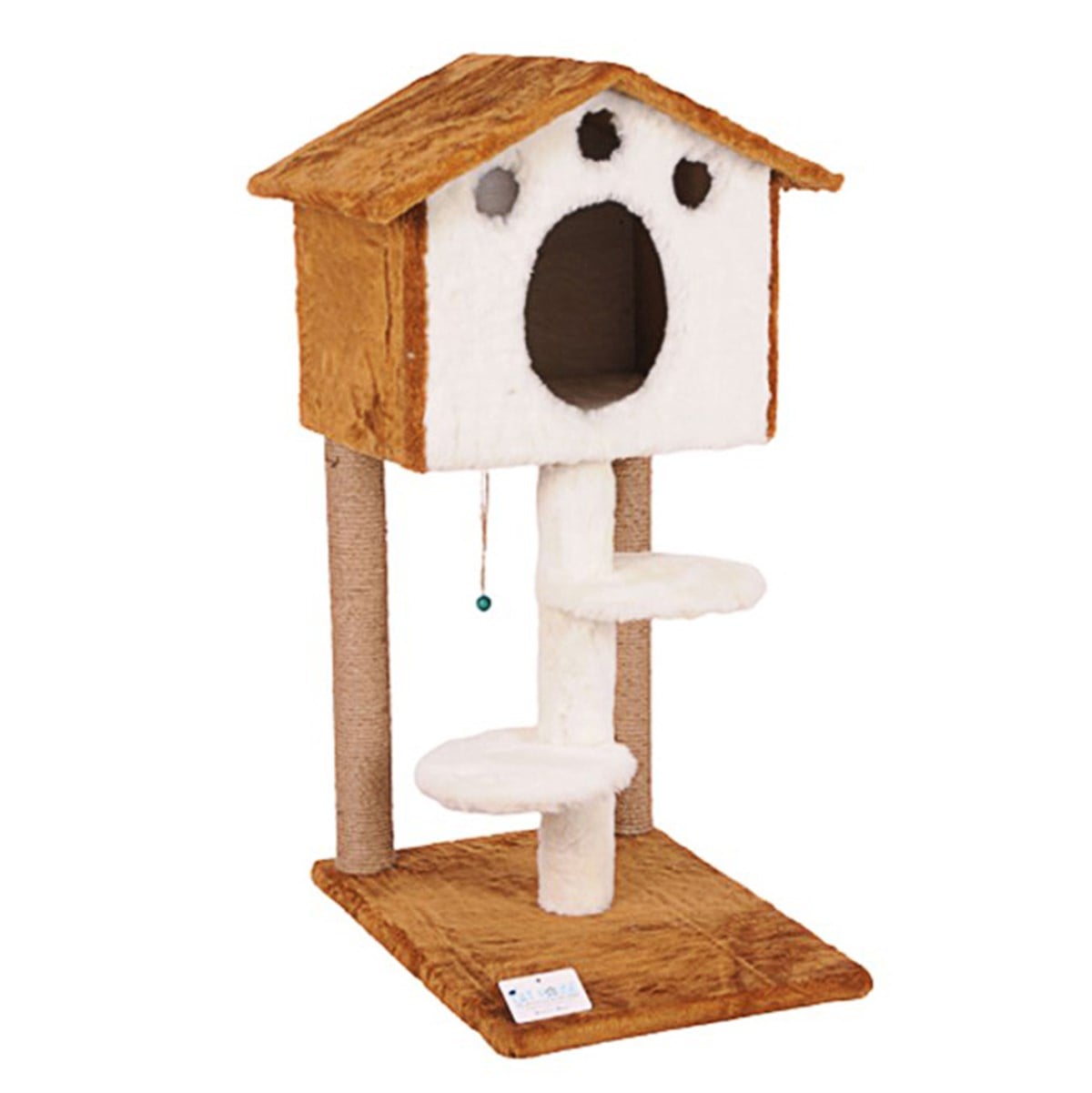 Cat House Merdivenli Yuvalı Kedi Tırmalama Tahtası  98 cm Kahverengi