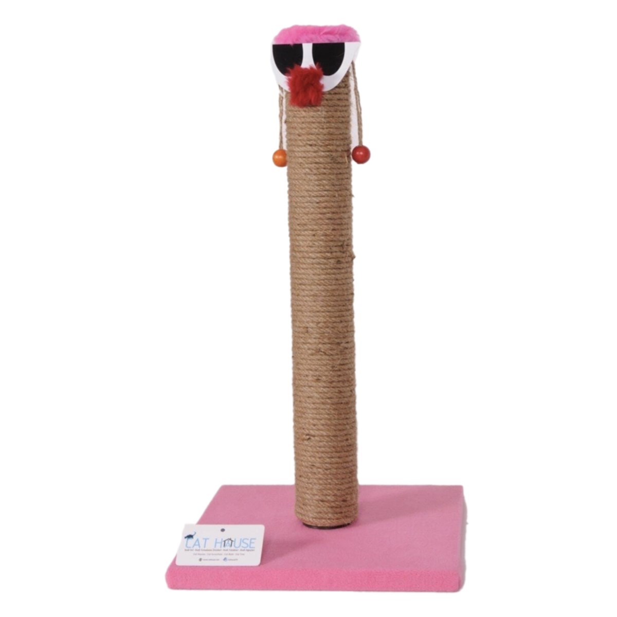 Cat House Palyaço Kedi Tırmalama Tahtası  54 cm Pembe