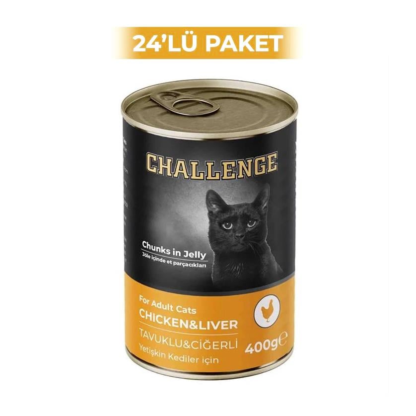 Challenge Ciğerli Kedi Konservesi 400 g (24 Adet)