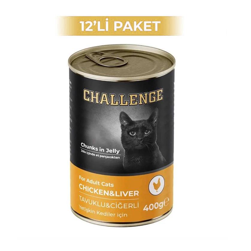 Challenge Ciğerli Kedi Konservesi 400 g (12 Adet)