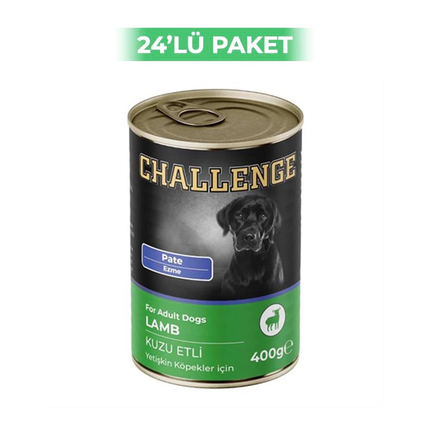 Challenge Kuzu Etli Pate Köpek Konservesi 400 g (24 Adet)