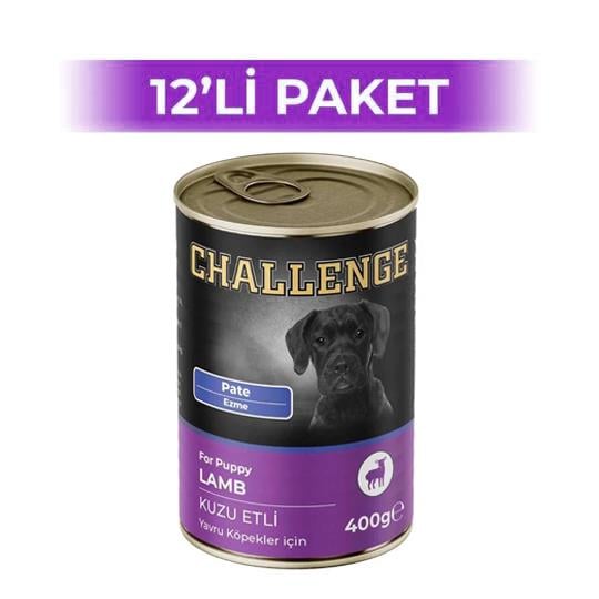 Challenge Kuzu Etli Pate Yavru Köpek Konservesi 400 g (12 Adet)
