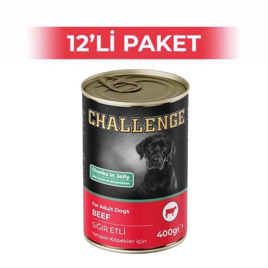 Challenge Sığır Etli Köpek Konservesi 400 g (12 Adet)