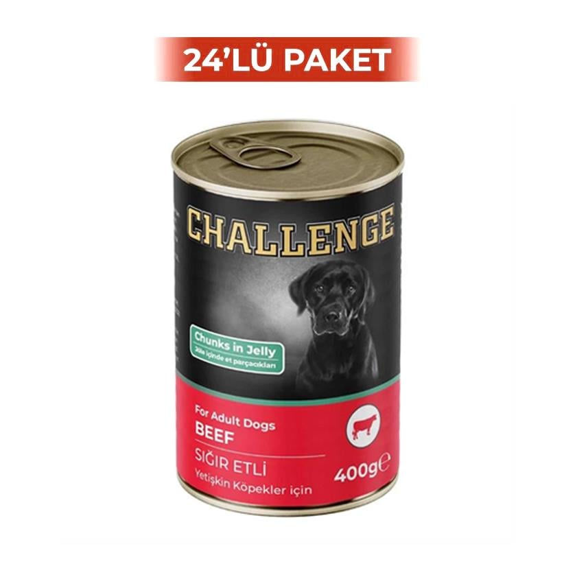 Challenge Sığır Etli Köpek Konservesi 400 g (24 Adet)