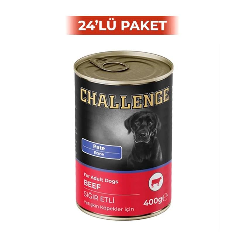 Challenge Sığır Etli Pate Köpek Konservesi 400 g (24 Adet)