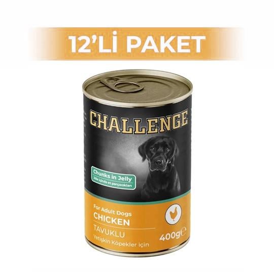 Challenge Tavuklu Köpek Konservesi 400 g (12 Adet)