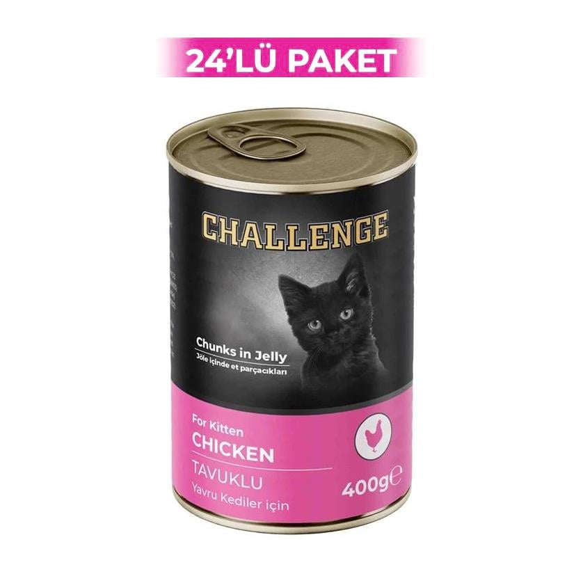 Challenge Tavuklu Yavru Kedi Konservesi 400 g (24 Adet)
