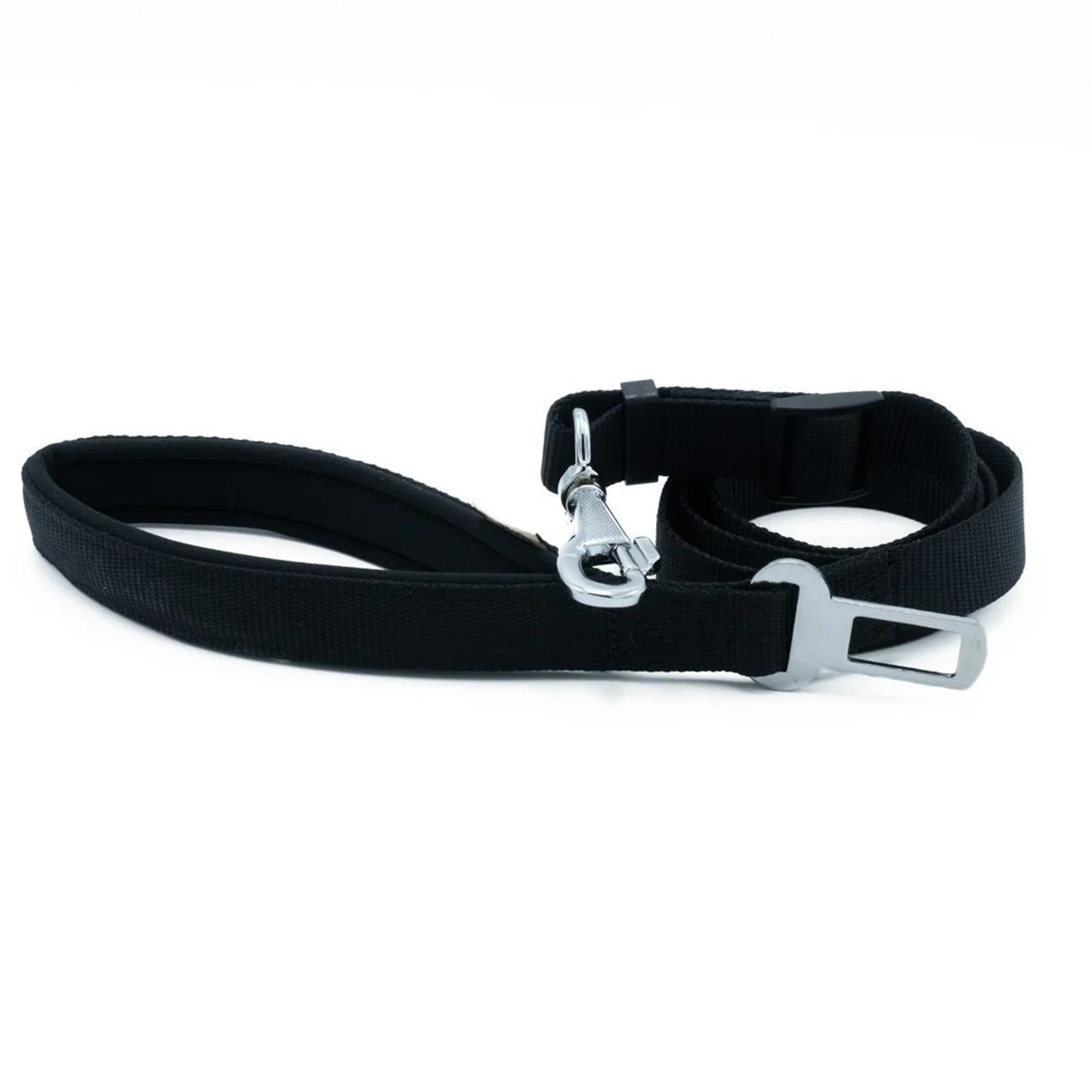 Doggie El Yapımı Dokumadan Emniyet Kemerli Köpek Gezdirme Tasması 2,5 x 80 cm Siyah