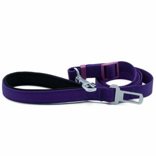Doggie El Yapımı Dokumadan Emniyet Kemerli Köpek Gezdirme Tasması 2,5 x 80 cm Mor