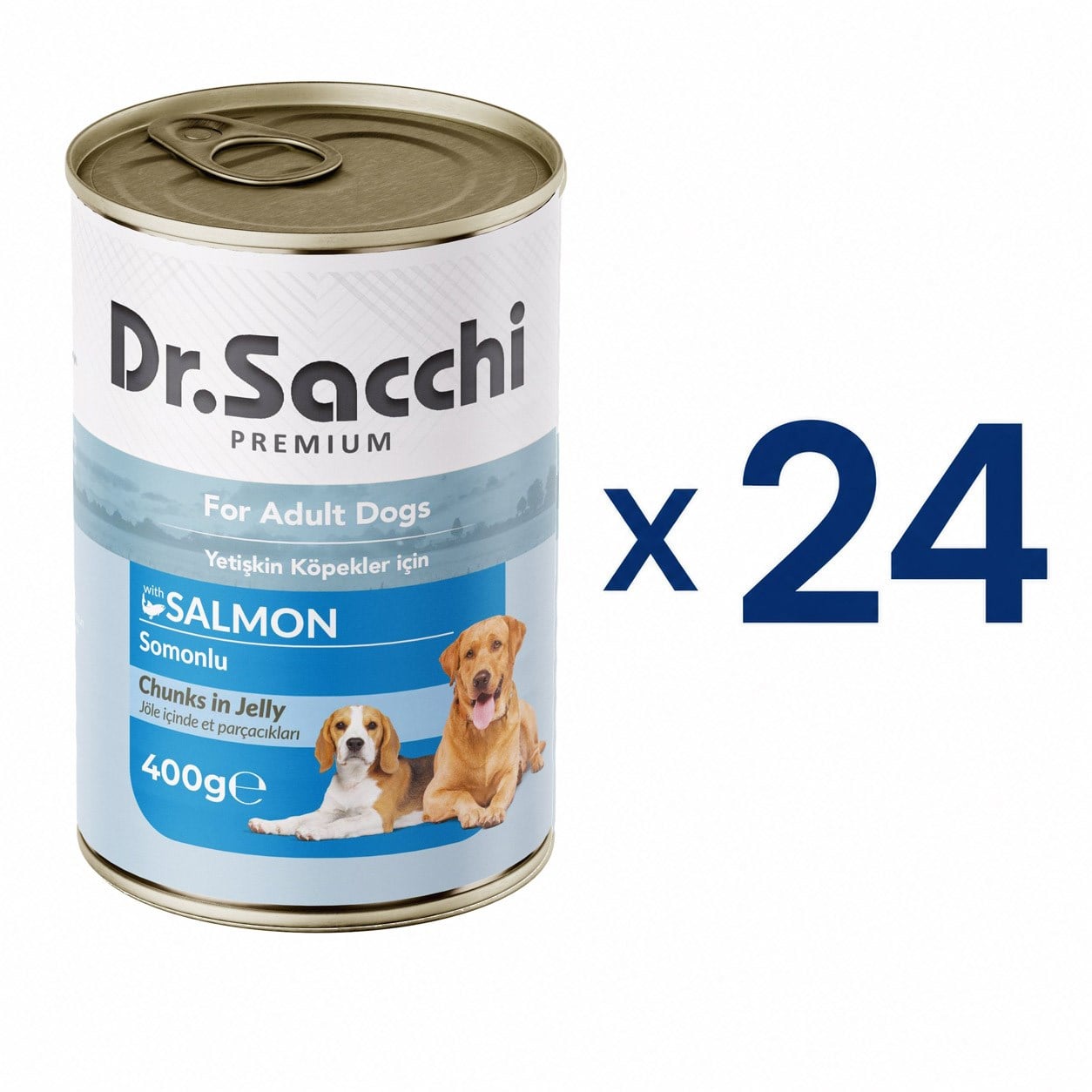 Dr. Sacchi Delicious Somonlu Köpek Konservesi  400 gr (24 Adet)