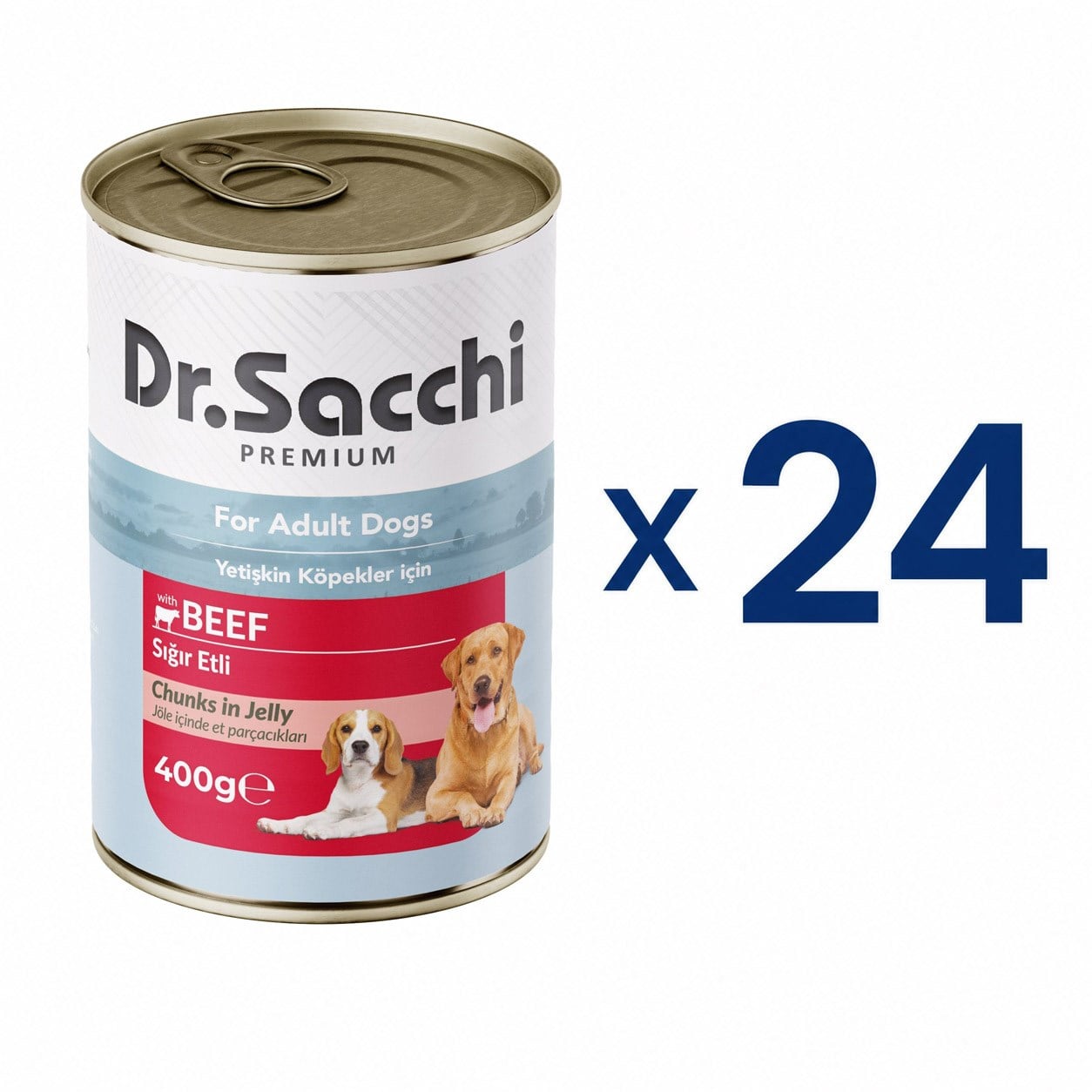 Dr. Sacchi Delicious Sığır Etli Köpek Konservesi  400 gr (24 Adet)