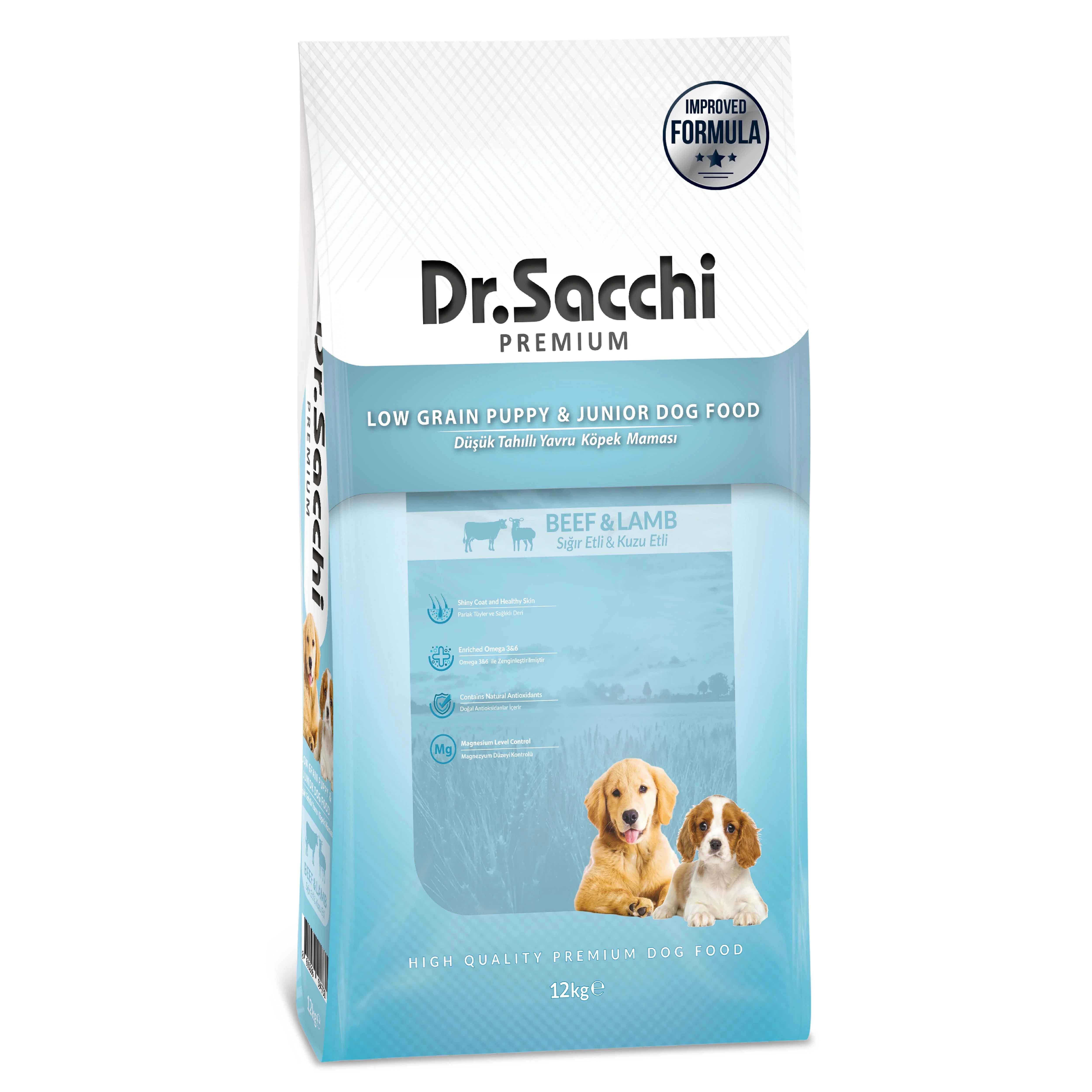 Dr.Sacchi Junior Premium Sığır Ve Kuzu Etli Yavru Köpek Maması 12 kg