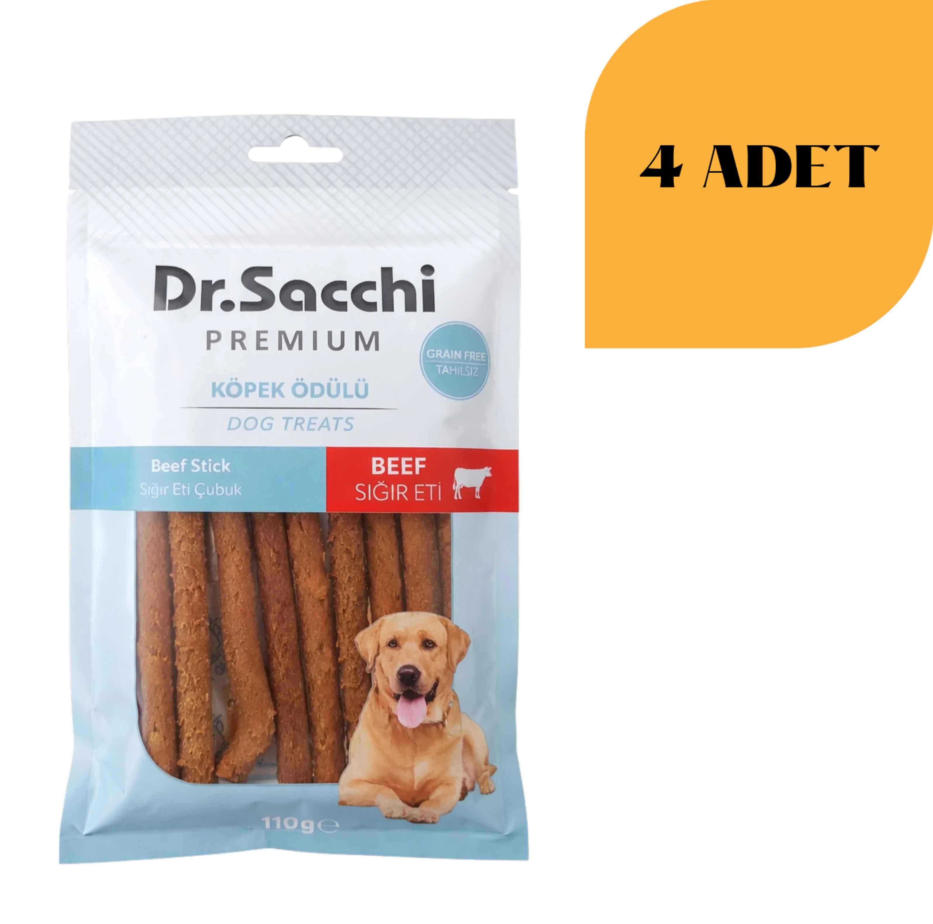 Dr. Sacchi Yumuşak Formda Sığır Etli Köpek Ödülü 100 g x 4 Adet