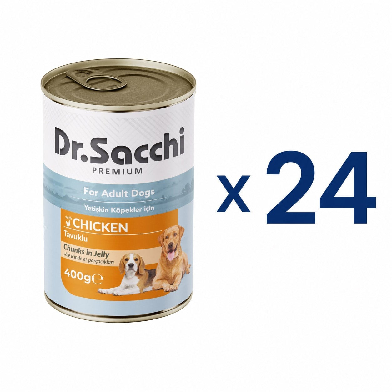 Dr. Sacchi Delicious Tavuk ve Hindi Etli Köpek Konservesi  400 gr (24 Adet)