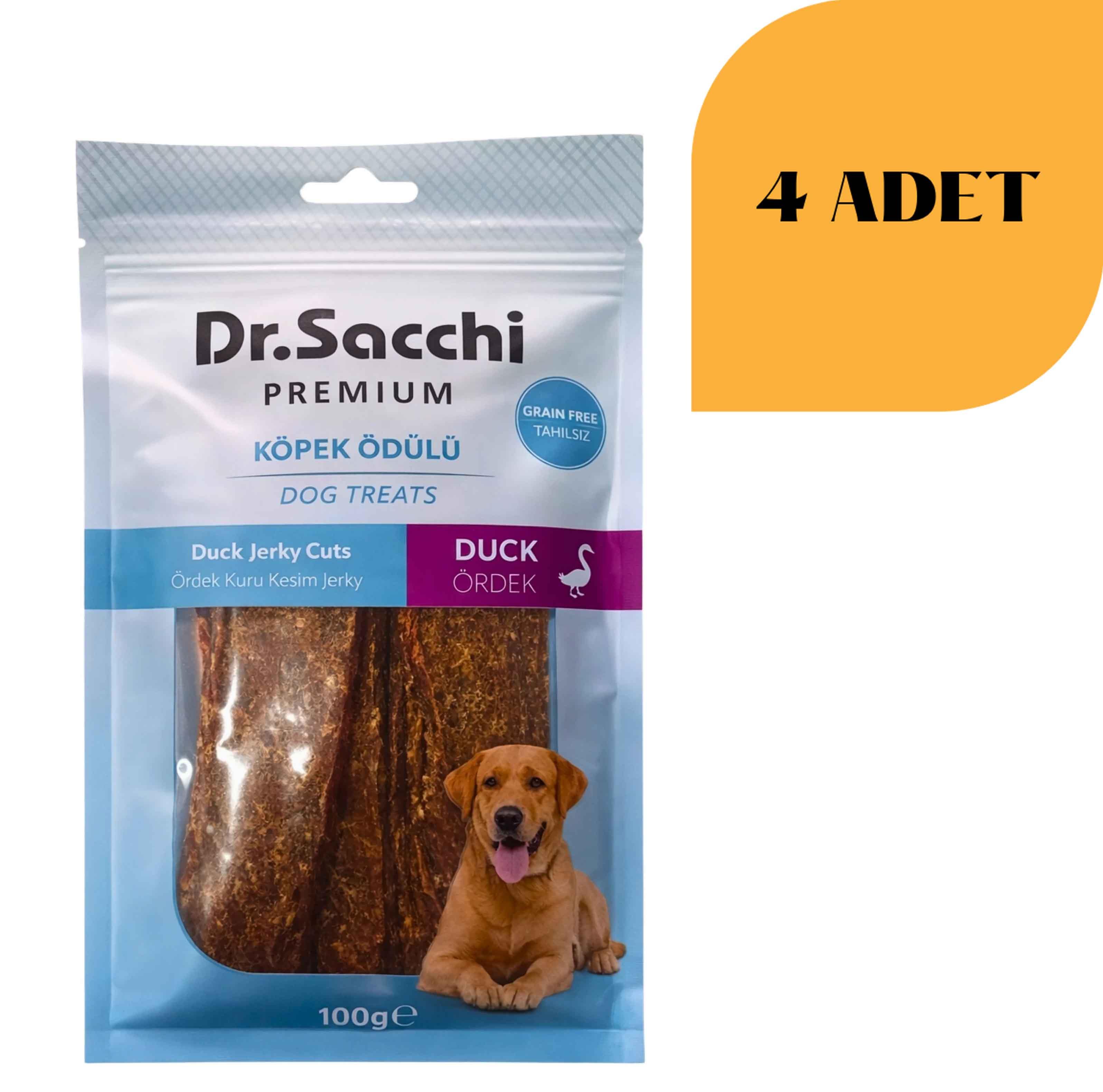 Dr. Sacchi Jerky Kuru Kesim Ördek Köpek Ödülü 100 g x 4 Adet