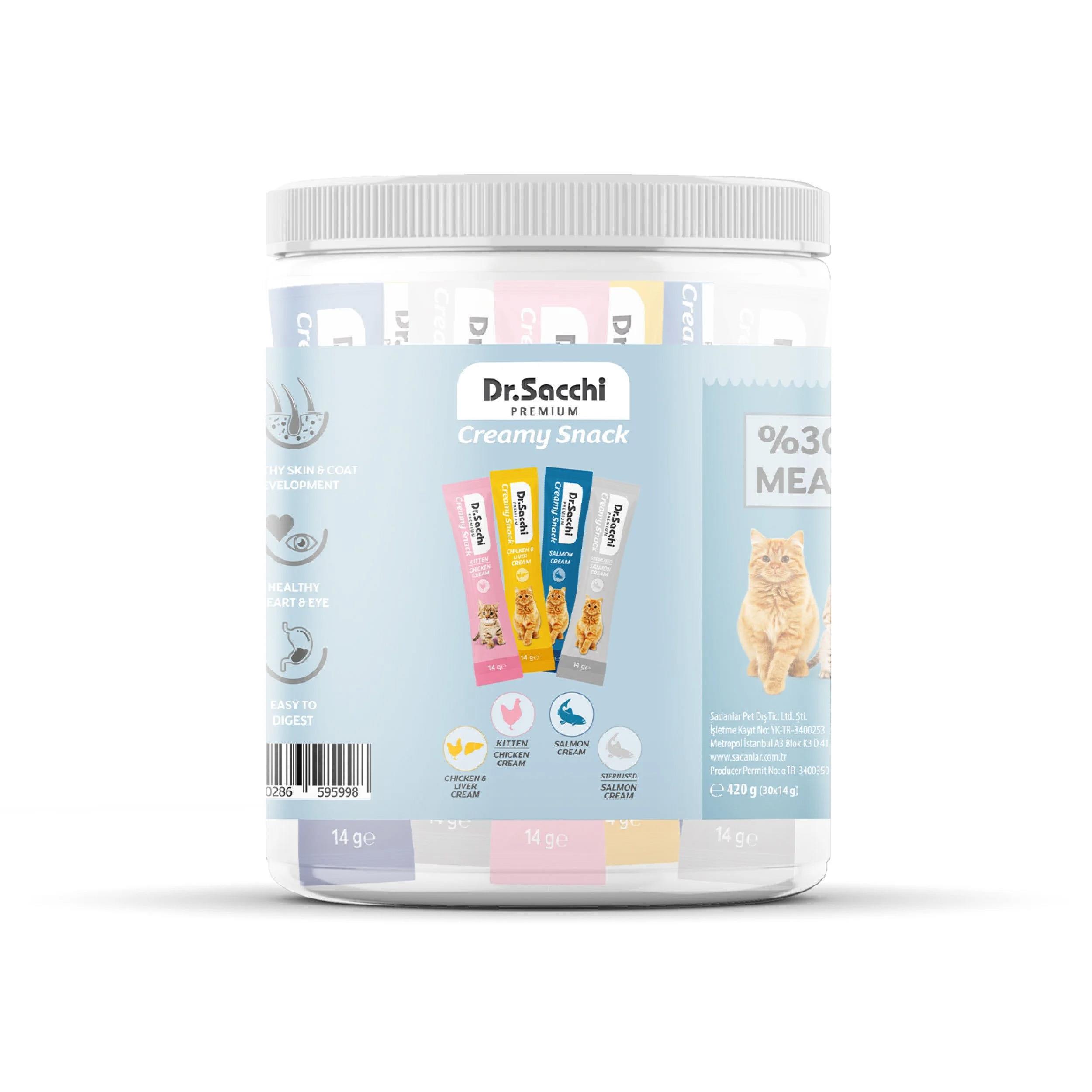 Dr Sacchi Creamy Snack Karışık Krema Kedi Ödülü 30'lu Kavanoz