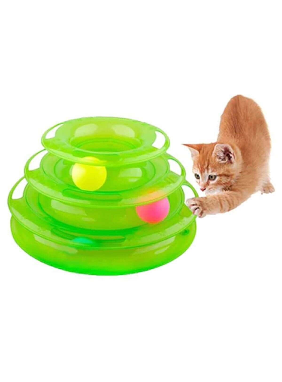 Dr. Sacchi 3 Katlı Toplu Plastik Kedi Oyuncağı 22x13cm (Karışık Renkli) |  ZooPet