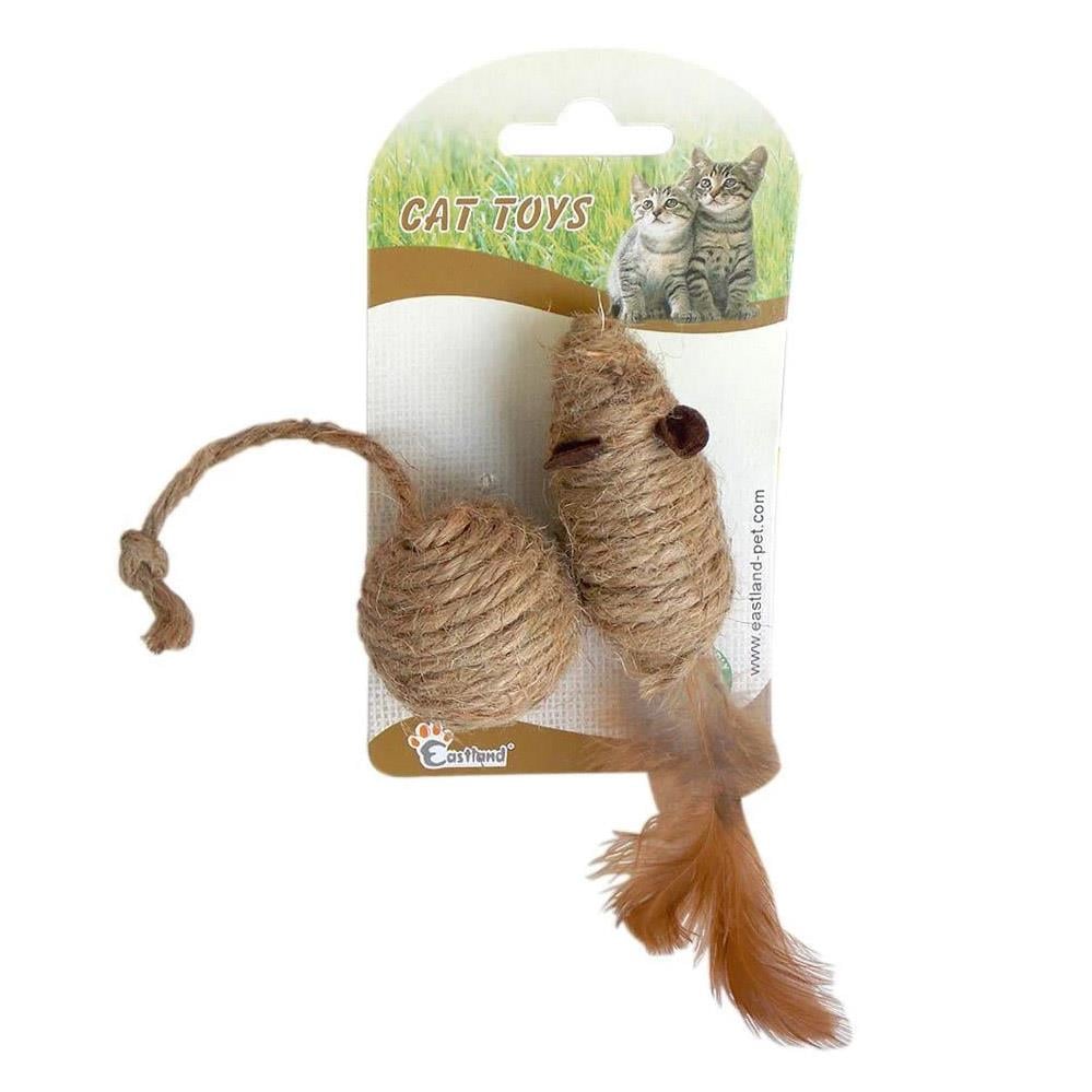Eastland Hasır Top Ve Fare Kedi Oyuncağı 7 Cm