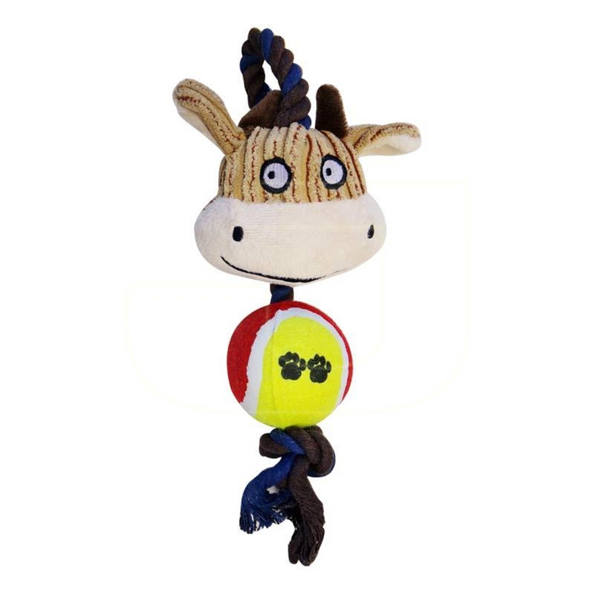 Eastland Tenis Toplu Diş İpli İnek Köpek Oyuncağı 30 cm