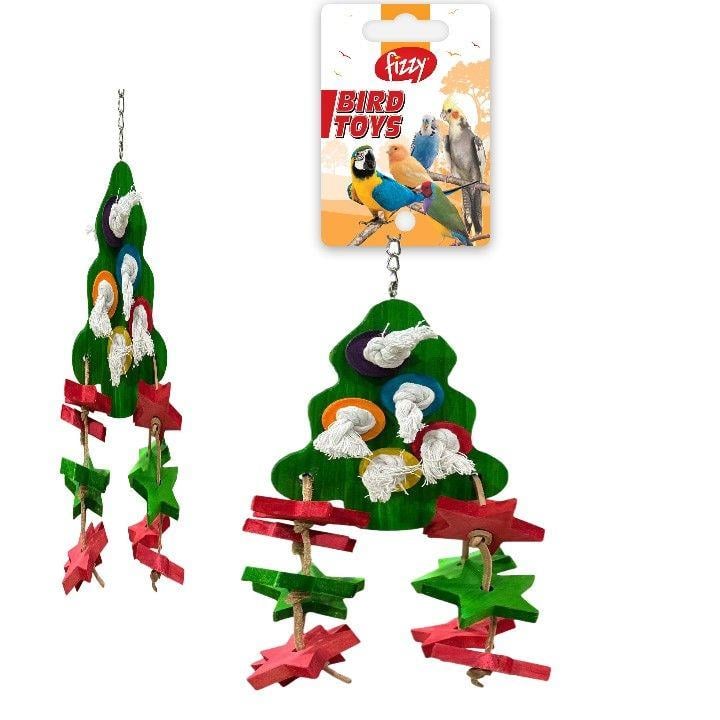 Fizzy Renkli Ahşap Ağaç Ve Yıldız Kuş Oyuncağı 40 cm