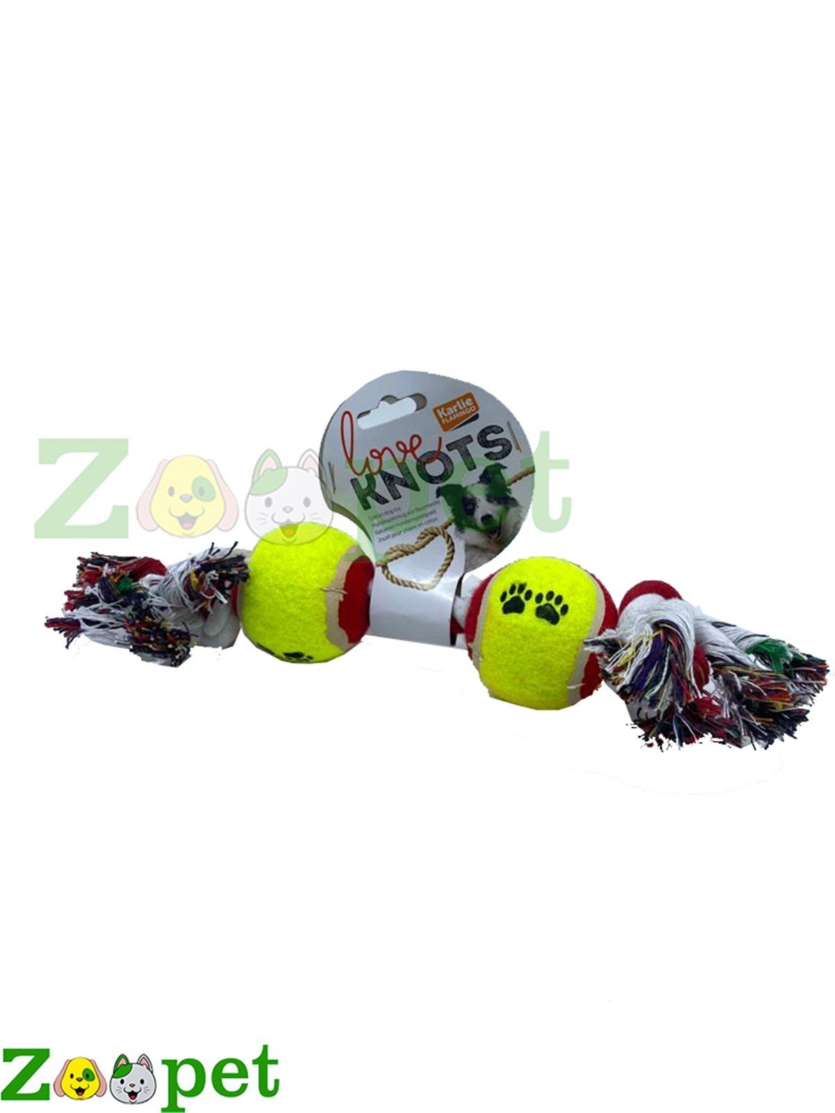 Flamingo 2 Düğümlü 2 Tenis Toplu Köpek Oyuncağı 35 Cm