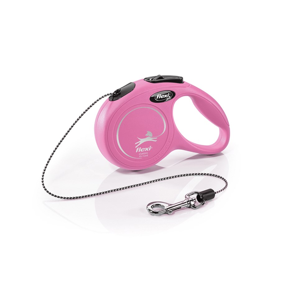 Flexi New Classic XS Pembe 3 m İp Otomatik Köpek Gezdirme Kayışı