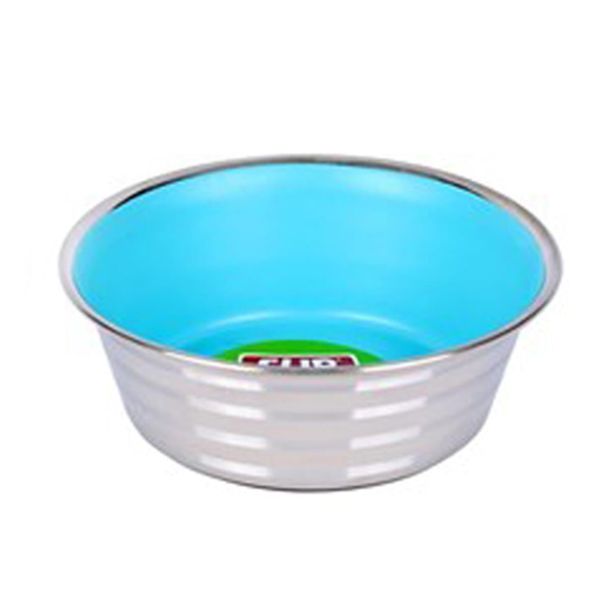 Flip Pet Çizgi Desenli Çelik Köpek Mama Kabı 16 cm