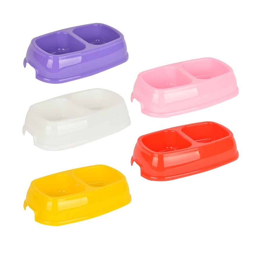 Flip Pet İkili Plastik Köpek ve Kedi Mama Kabı 20 cm