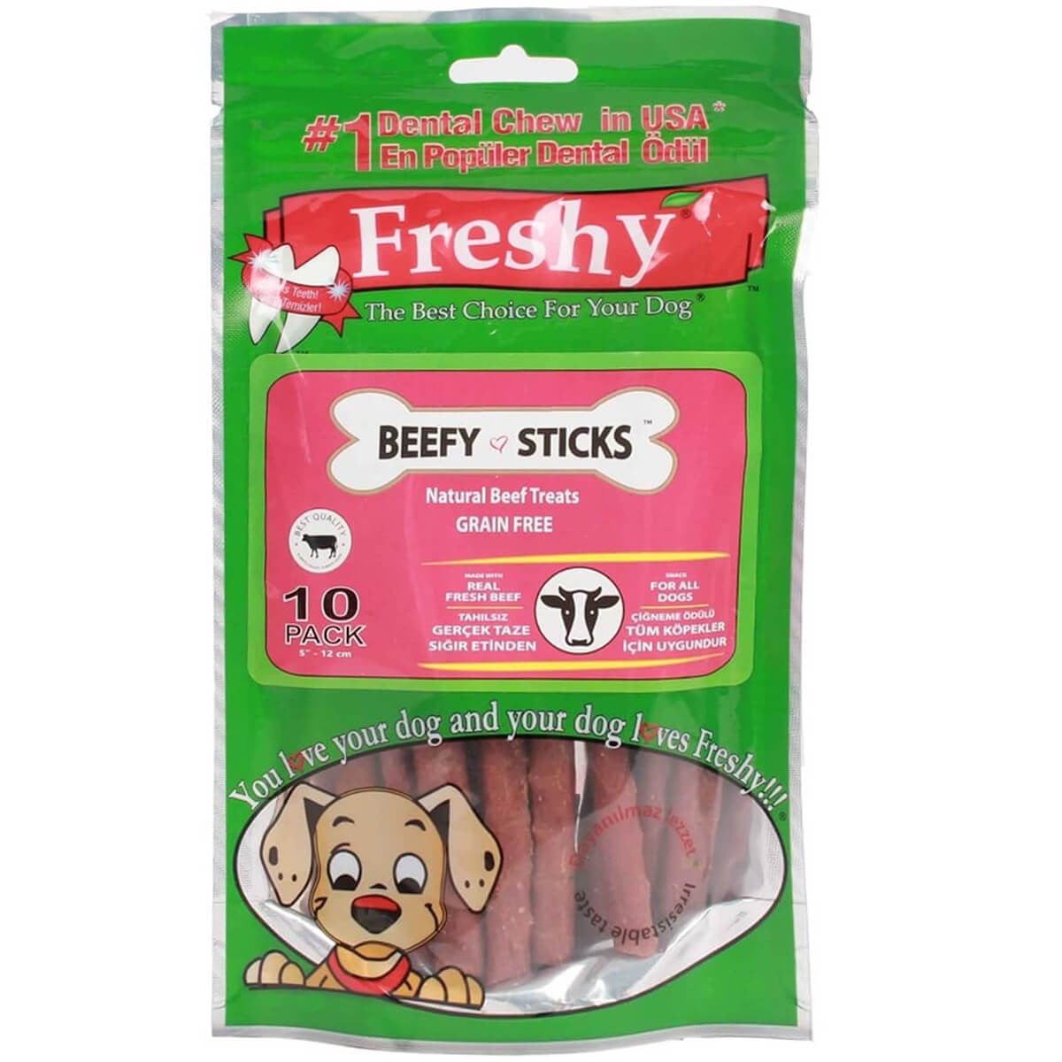 Freshy Beefy Sticks Biftekli Köpek Ödülü  10 Adet