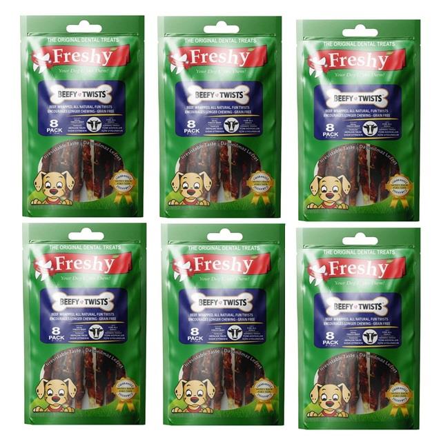 Freshy Beefy Twist Biftek Sarılı Burgu Çubuk Köpek Ödülü 8 Adet ( 6 PAKET )