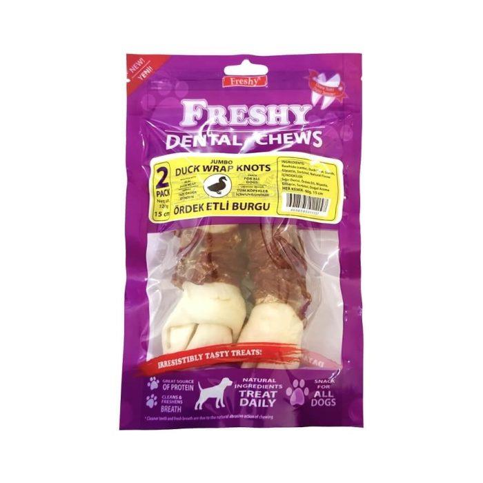 Freshy Dental Chews Ördek Eti Sarılı Burgu Kemik Köpek Ödülü 120 g