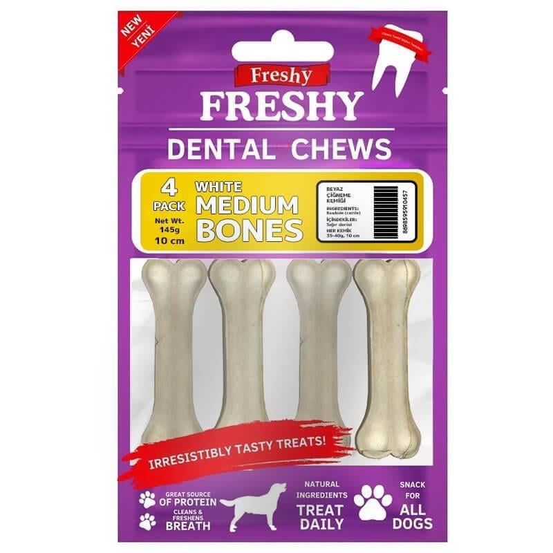 Freshy Dental Chews Sütlü Kemik Köpek Ödülü 145 g (4 Adet)