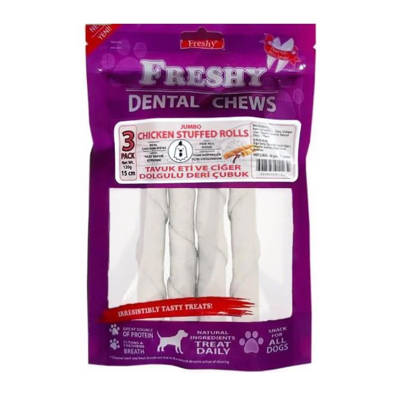 Freshy Green Dental Bones Tavuk Eti Ve Ciğer Dolgulu Köpek Kemiği 40 g