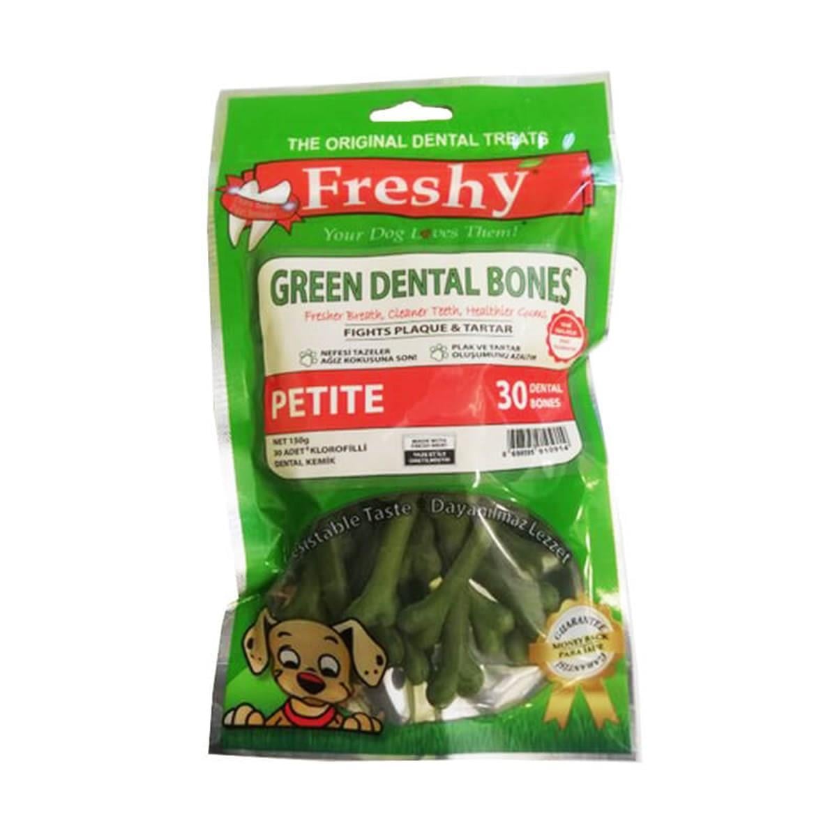 Freshy Green Dental Mini Bones Klorofilli Köpek Kemiği  30 Adet