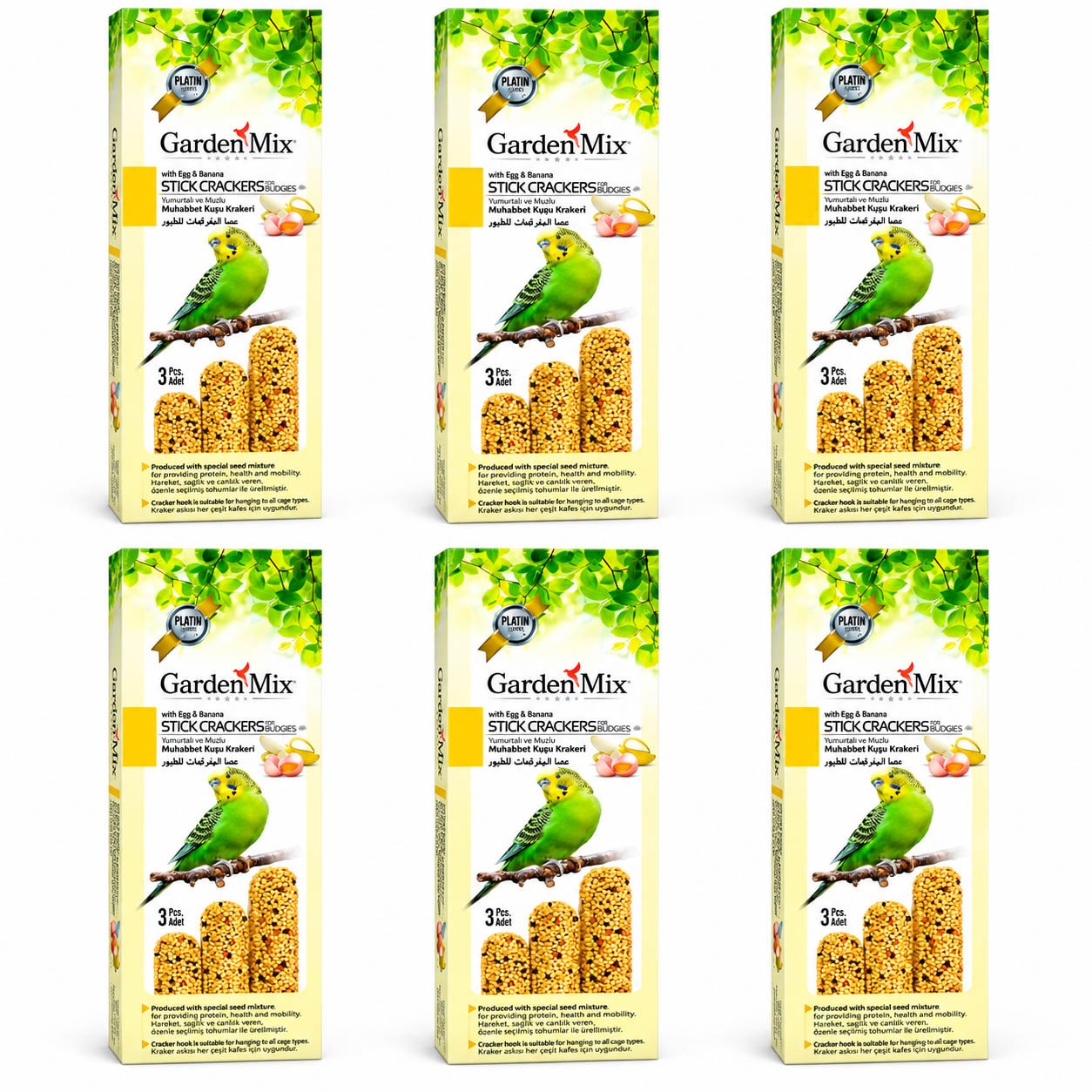 Garden Mix Platin Muzlu Yumurtalı Kuş Krakeri 3'lü 80 g (6 Adet)