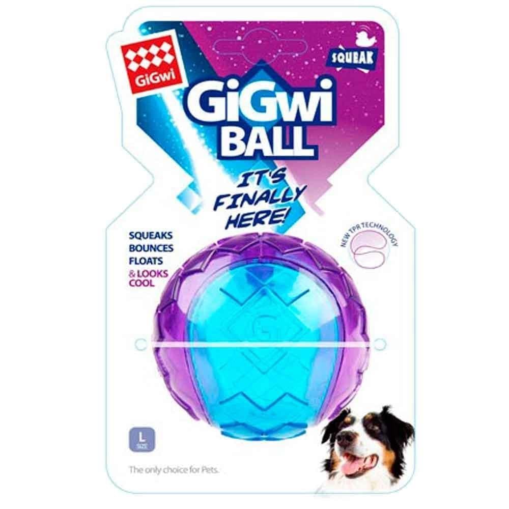 Gigwi Ball Sesli Kauçuk Top Köpek Oyuncağı (L) Mor Mavi