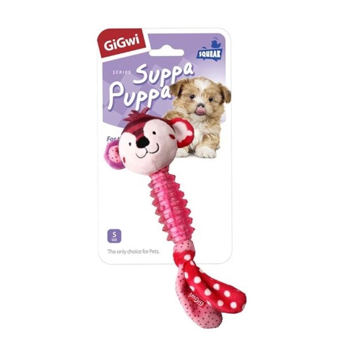 Gigwi Suppa Puppa Diş Kaşıma Köpek Oyuncağı 21 cm (Pembe)