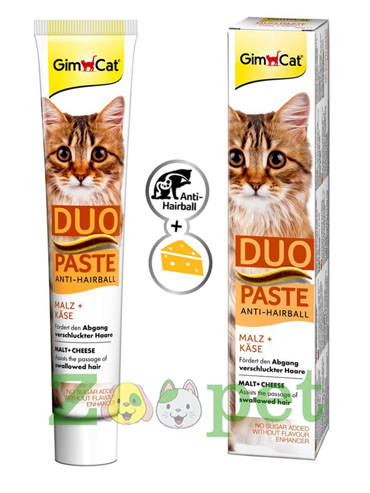 GimCat Anti-Hairball Duo Paste Peynir+Malt 50gr