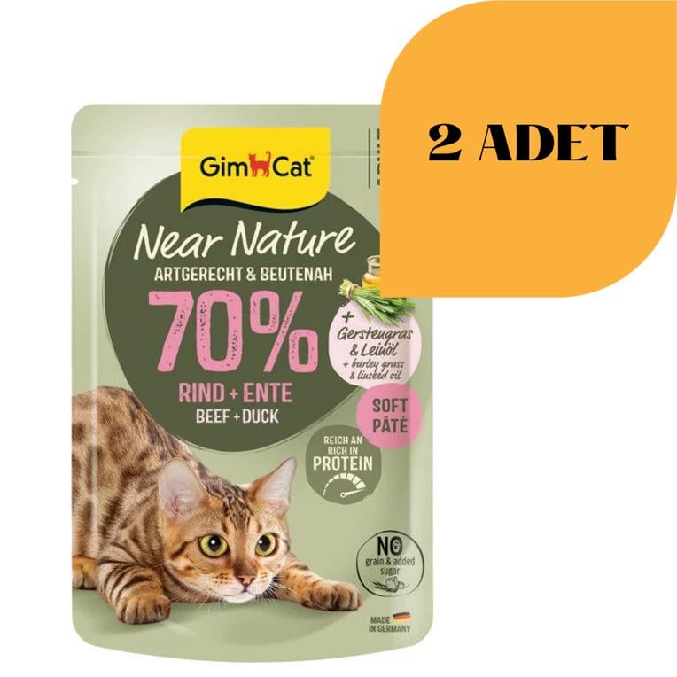 GimCat Near Nature Sığır Etli Ve Ördekli Pate Konserve Kedi Maması 85 gr (2 Adet)