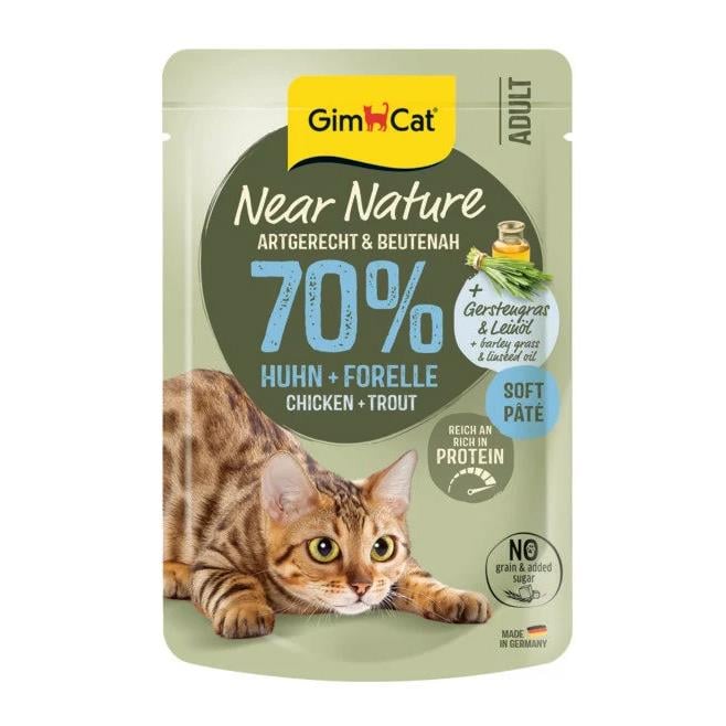 GimCat Near Nature Tavuklu Ve Alabalıklı Pate Konserve Kedi Maması 85 gr