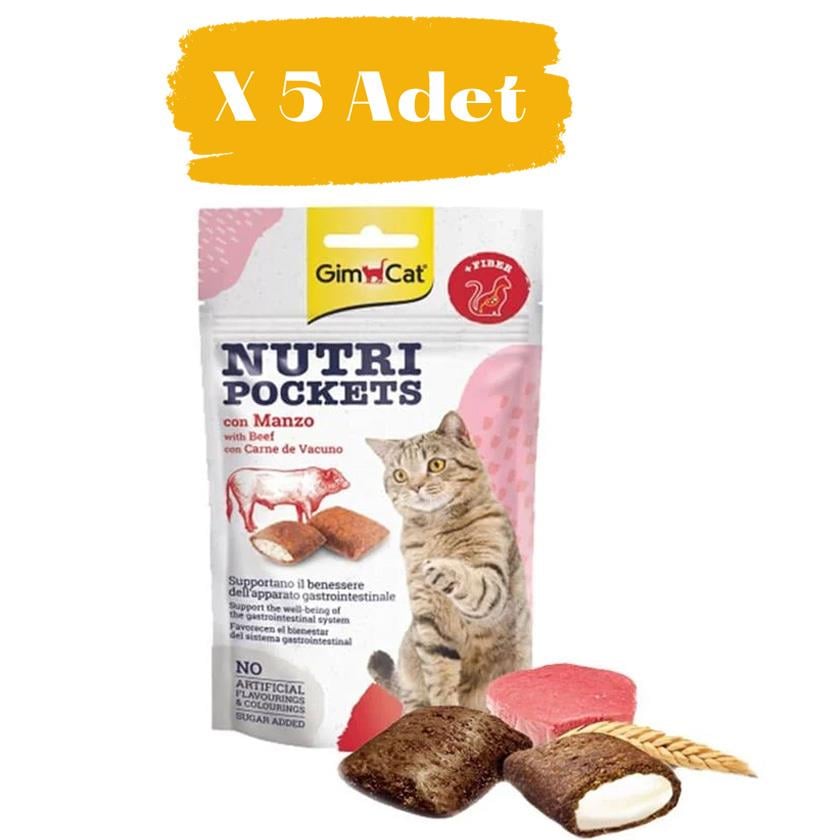 Gimcat Nutri Pockets Biftekli Kedi Ödülü  5 x 60 g
