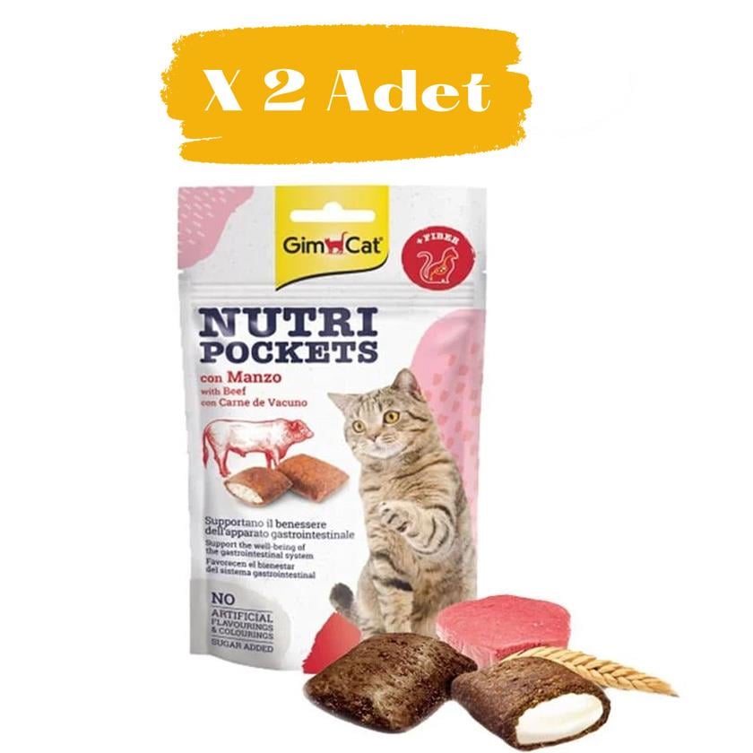 Gimcat Nutri Pockets Biftekli Kedi Ödülü  2 x 60 g