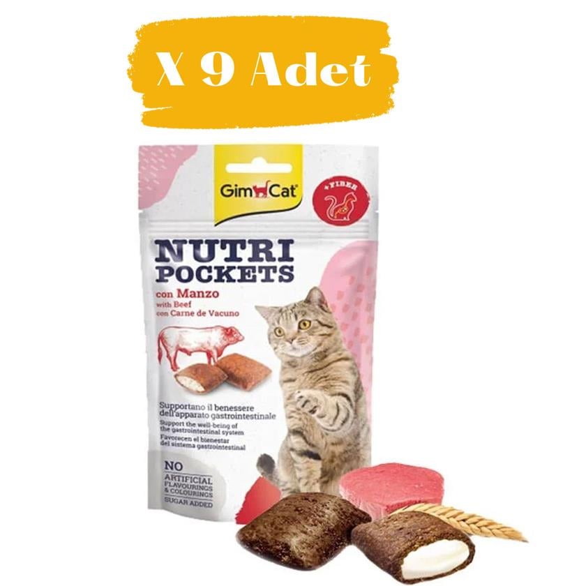 Gimcat Nutri Pockets Biftekli Kedi Ödülü 9 x 60 g
