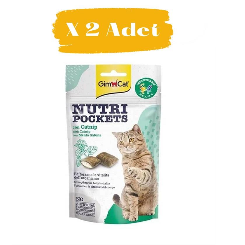 Gimcat Nutri Pockets Kedi Otlu Kedi Ödülü  2 x 60 Gr 