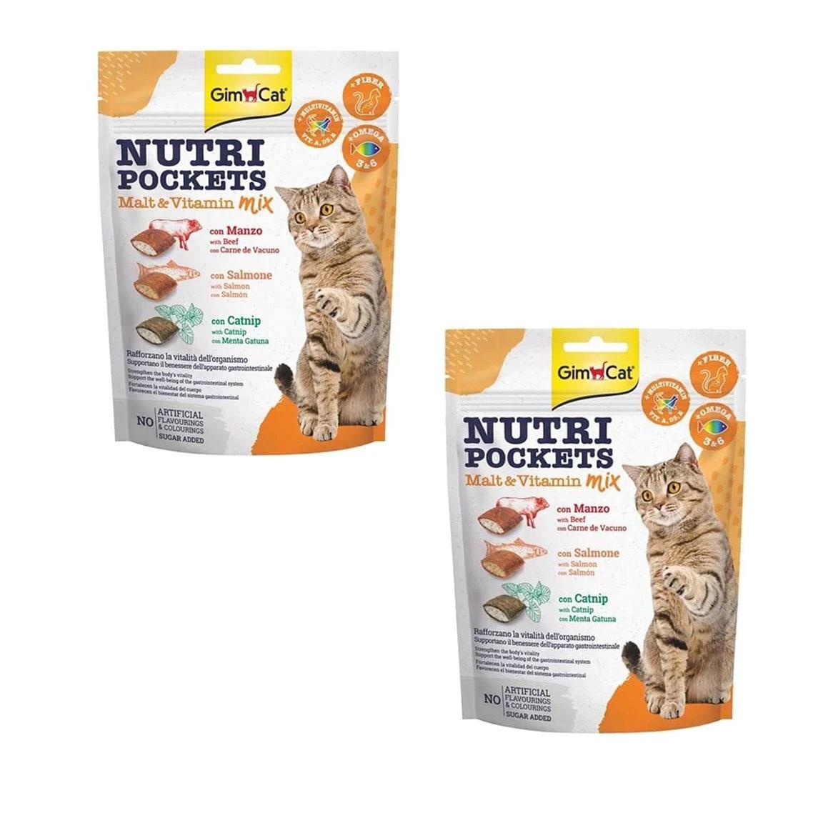 GimCat Nutri Pockets Malt Vitamin Mix Kedi Ödülü  2 x 150 gr