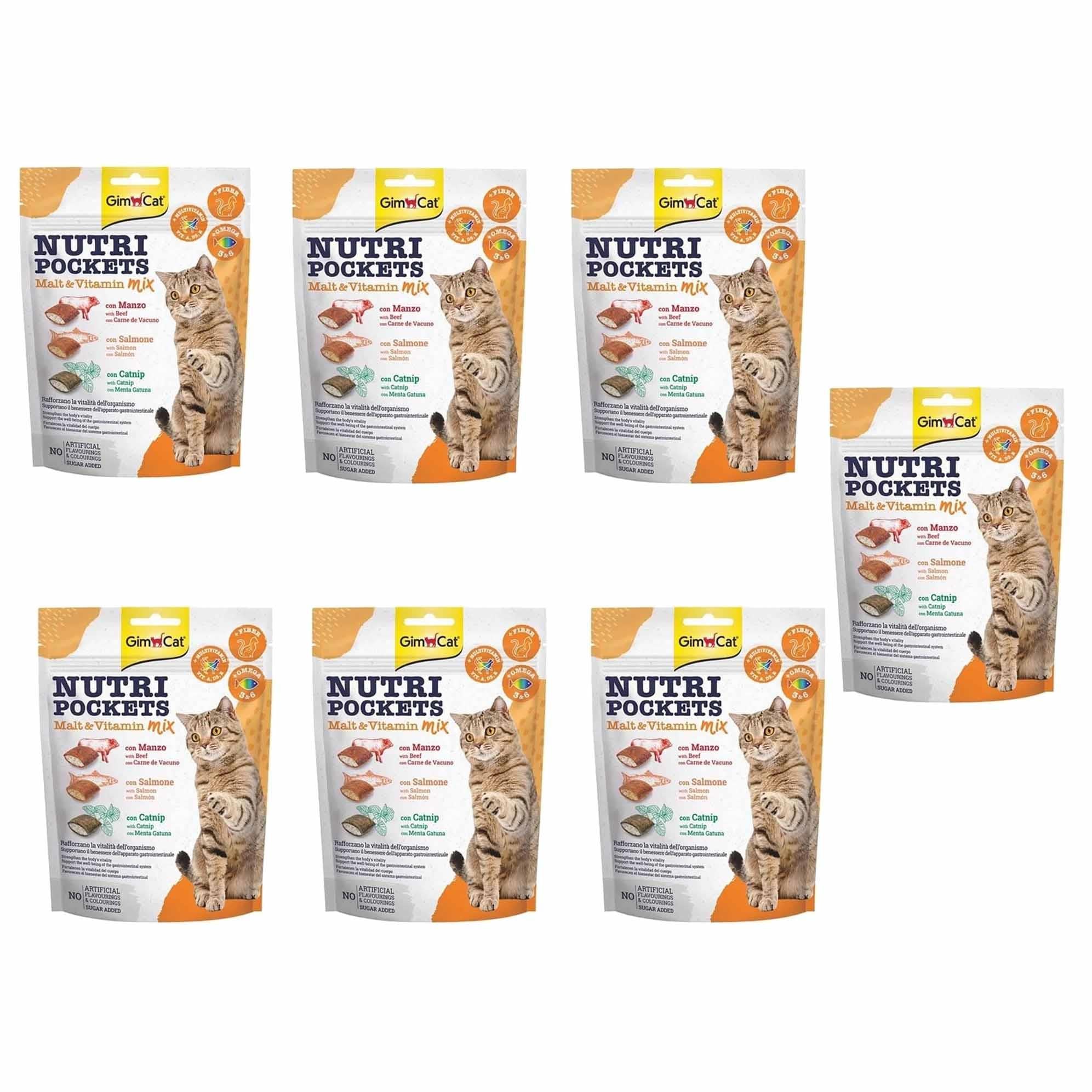 GimCat Nutri Pockets Malt Vitamin Mix Kedi Ödülü  7 x 150 gr