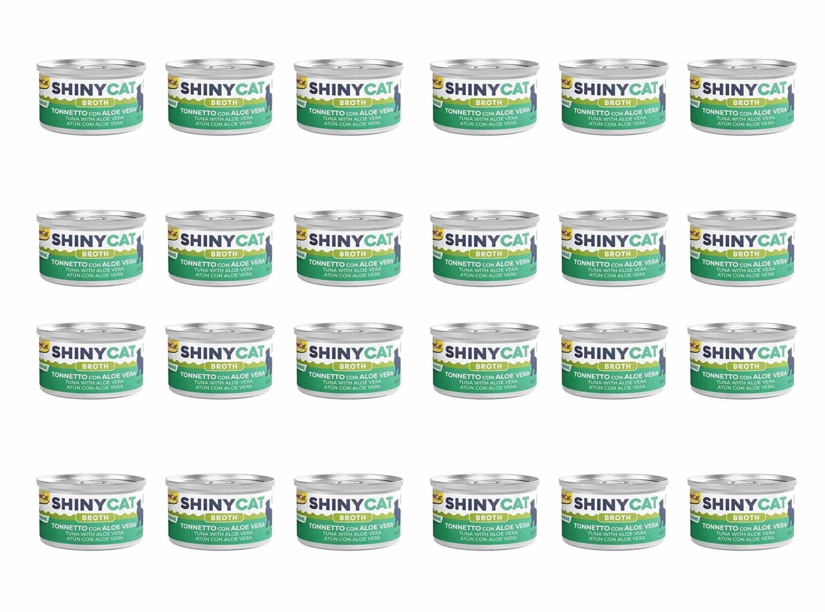 GimCat Shinycat Broth Aloe Veralı Ton Balıklı Konserve Kedi Maması 70 Gr (24 Adet)