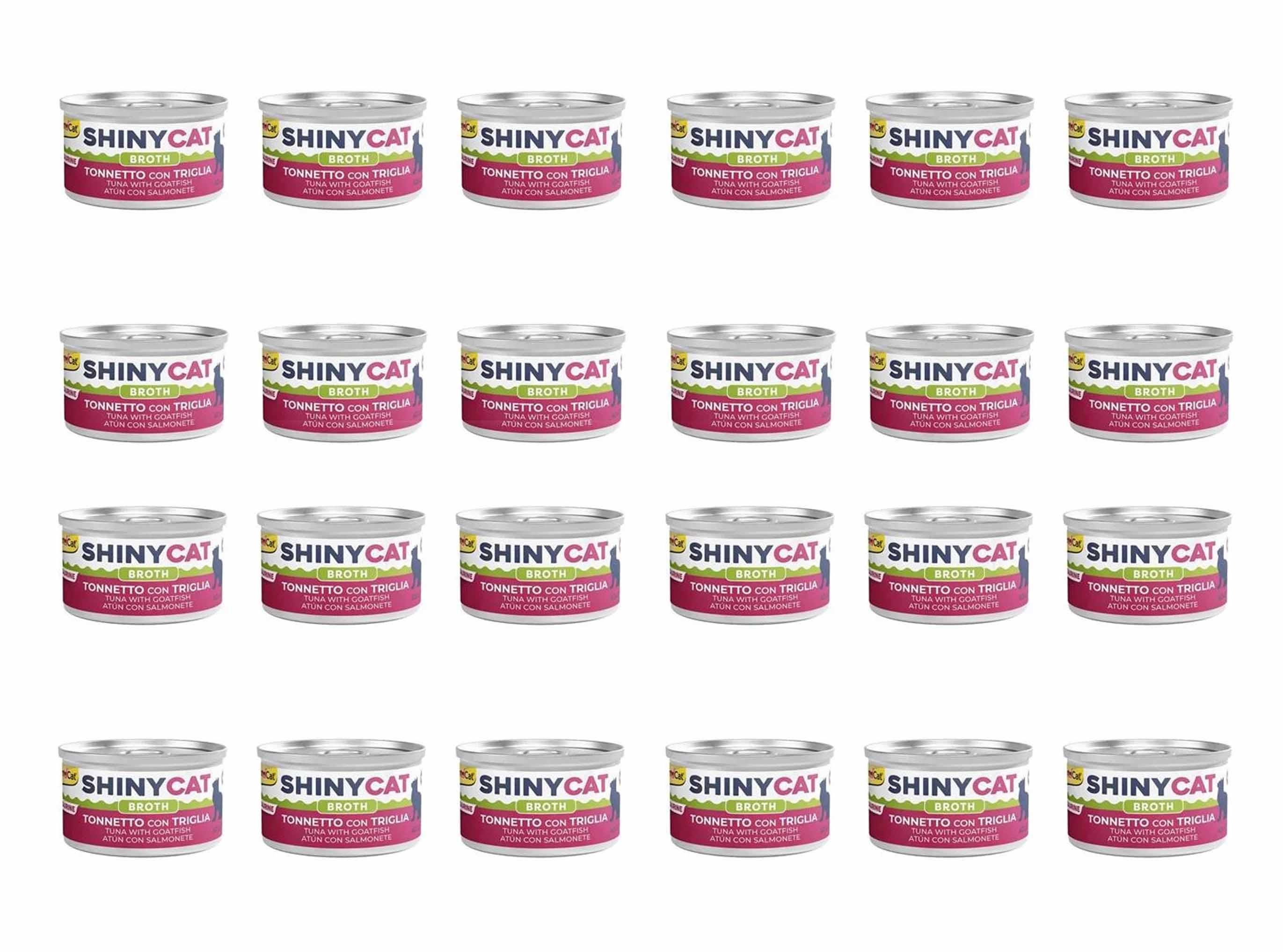 GimCat Shinycat Broth Barbun Balıklı Ton Balıklı Konserve Kedi Maması 70 Gr (24 Adet)