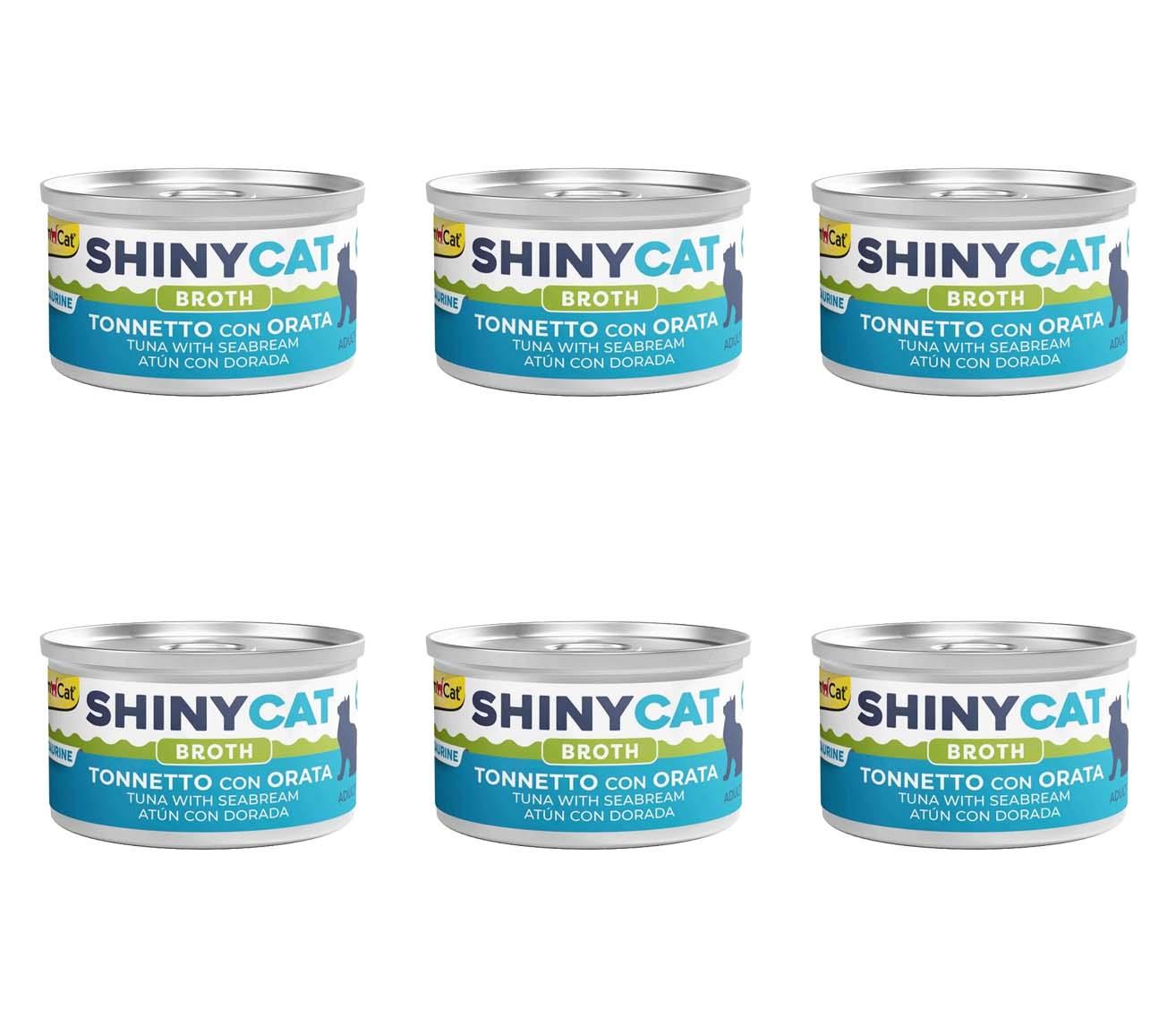 GimCat Shinycat Broth Çipuralı Ton Balıklı Konserve Kedi Maması 70 Gr (6 Adet)